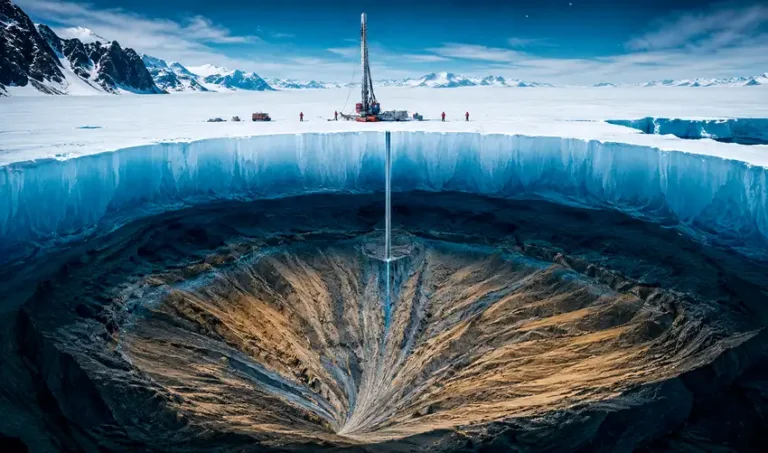 Descubren gigantesca estructura geológica oculta bajo el hielo de la Antártida